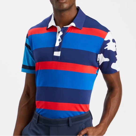 G/Fore Men’s Red,White & Blue Camo And Striped Polo Shirt-Various Sizes NWT🇺🇸 - Picture 6 of 11